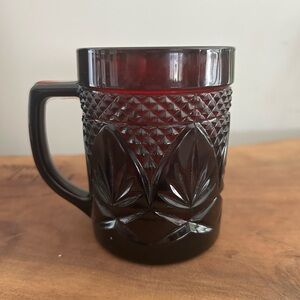 Cristal D' Arques Durand France Ruby Red Crystal Glass Coffee Tea Mug Cup